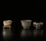 Séraphin Soudbinine, Bowl with lip on pedestal, circa 1935, Porcelain with ash and iron glazes