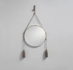 Mirror by Émile-Jacques Ruhlmann, circa 1920, Silver-plated bronze, mirrored glass, passementerie, sold Sep 2014