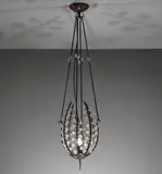 André Dubreuil, 'Perles' lantern, 1988, Painted iron, bronze, crystal