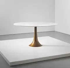 Early dining table by Angelo Mangiarotti, circa 1959, Bronze, marble, sold Sep 2014