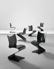 Verner Panton, Set of six chairs, model no. 275, circa 1965, Painted moulded plywood