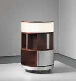 Joe Colombo, Illuminated 'Combi centre', circa 1963, Indian rosewood-veneered wood, aluminium sheet, painted wood, acrylic