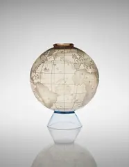Ernesto Puppo, Rare globe vase, 1936, Engraved coloured glass, coloured glass