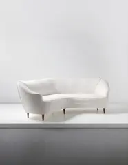 Sofa, designed for Casa e Giardino by Gio Ponti, 1936, Fabric, walnut, sold Sep 2014
