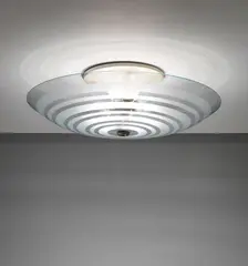 Ceiling light by Pietro Chiesa, circa 1936, Painted metal, clear and frosted glass, offered Sep 2014
