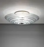 Pietro Chiesa, Ceiling light, circa 1936, Painted metal, clear and frosted glass