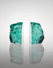 Pair of bookends by Fontana Arte, circa 1960, Chiseled glass, sold Sep 2014