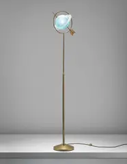 Unknown Designer, 'Saturn' standard lamp, circa 1930, Coloured frosted glass, glass, tubular brass, brass