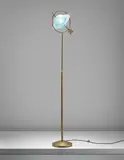Unknown Designer, 'Saturn' standard lamp, circa 1930, Coloured frosted glass, glass, tubular brass, brass