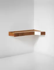 Wall-mounted corner console, private commission for the Apartment T., Malgrate by Ico Parisi, circa 1954, Beech-veneered wood, beech, plastic laminated wood, offered Sep 2014