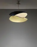 Rare ceiling light by Ettore Sottsass, 1957, Painted aluminium, acrylic, nylon wire, brass, sold Sep 2014