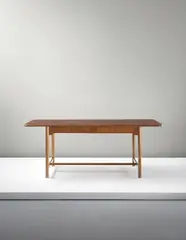 Important worktable by Mogens Koch, circa 1938, Mahogany, leather, brass, offered Sep 2014