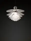 Poul Henningsen, Early and large ‘Septima’ ceiling light, type 5, circa 1929, Coloured and opaque glass, nickel-plated metal