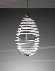Poul Henningsen, ‘Spiral’ ceiling light, designed for the University of Aarhus, 1942, Aluminum, painted aluminium