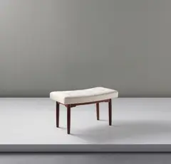 Unique and important stool, from the Royal Suite, Radiohuset (National Broadcasting House), Copenhagen by Vilhelm Lauritzen, 1938-1945, Rosewood, fabric, offered Sep 2014