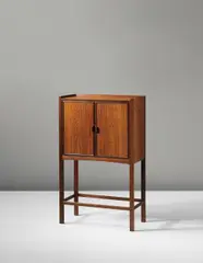 Tobacco cabinet by Ludvig Pontoppidan, circa 1960, Brazilian rosewood, Brazilian rosewood-veneered wood, brass, offered Sep 2014