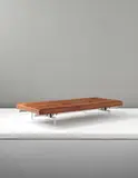 Daybed, model no. PK 80 by Poul Kjærholm, designed 1957, produced 1957-1981, Leather, matte chromium-plated steel, sold Sep 2014