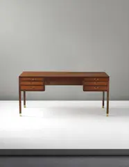 Desk by Ole Wanscher, circa 1955, Mahogany, brass, sold Sep 2014