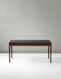 Ejner Larsen and Aksel Bender Madsen, Extendable desk, circa 1958-1960, Brazilian rosewood, leather