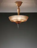 Simon Gate, Ceiling light, 1920s, Cut and polished glass with acid satin finish, nickel-plated metal, pewter