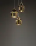 Alvar Aalto, Set of three 'Kultakello' (Golden Bell) ceiling lights, model no. A330
