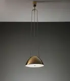 Paavo Tynell, Ceiling light, circa 1950, Brass, perforated brass, frosted glass