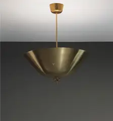 Paavo Tynell, Ceiling light, 1940s, Tubular brass, perforated brass, brass