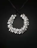 Aune Siimes, Necklace, designed 1945, Porcelain, ribbon, string