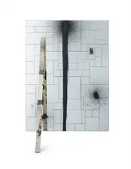 Rashid Johnson, Write me In, 2012, mirrored tiles, black soap, wax, digital print, poplar board