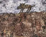 Jean Dubuffet, Le Chien Rodeur, 1955, oil on canvas