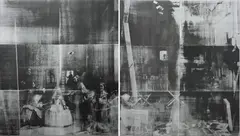 The Bruce High Quality Foundation, Las Meninas, 2011, silkscreen and paint on canvas (in two parts)