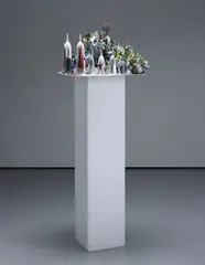 Isa Genzken, Empire/Vampire, 2004, plastic, lacquer, metal, fabric, nuts, wood on artist’s plinth