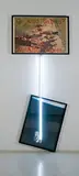 Matthew Day Jackson, And Babies? And Babies, 2008, posters mounted on archival museum board, light fixture