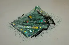 Stop the Clock by Kelley Walker, 2001, van windshield, epoxy, digital print, sold Feb 2013