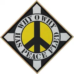 Robert Indiana, Why O Why Has Peace Fled, 2003, oil on canvas