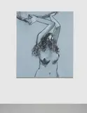 George Condo, The Rock Thrower, 2007, charcoal and white pastel on canvas