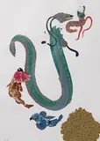 Raqib Shaw, Untitled, 2004, acrylic, graphite, glitter and rhinestones on paper