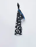 Jim Lambie, Blacktronic, 2005, Jeans, duct tape, aluminium tape on wooden blocks, leather belt, high heel, acrylic paint