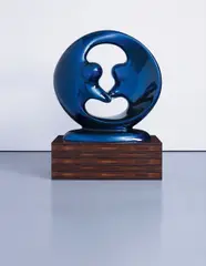 Anselm Reyle, Harmony, 2007, bronze, chrome optics, plinth with macassar wood veneer