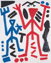 Untitled by A. R. Penck, circa 1990, acrylic on canvas, sold Feb 2013