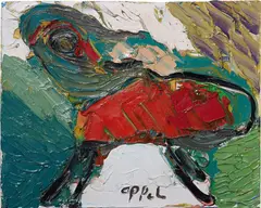 Untitled by Karel Appel, 1974, oil on canvas, sold Feb 2013