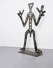 TX by A. R. Penck, 1995, hand flexed and welded steel, offered Feb 2013