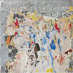 Raymond Hains, Palissade, 1961, lacerated posters on galvanised steel