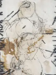 Pavlo Makov, Tablecloth VI (from the Tablecloths series), 2008-09, etching, pencil, acrylic on paper