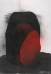 Red and Black: Egg and Space by David Nash, 2004, pastel and charcoal on paper, offered Feb 2013