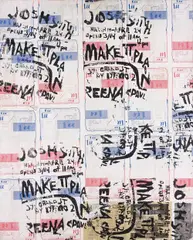 Untitled by Josh Smith, 2006, collage and oil on wood, sold Apr 2013