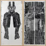 Matthew Monahan, F Minor I and II, 2000, ink on paper (in two parts)