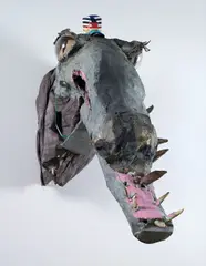 Monster Chetwynd, Crocodile, 2004, paper mache, latex, paint, cardboard and cloth
