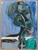 Billy Childish, Self Portrate with Bones, 2010, oil on canvas