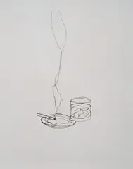 Relaxation (from the Wire Sculpture series) by Vik Muniz, 1994, silver gelatin print, offered Apr 2013